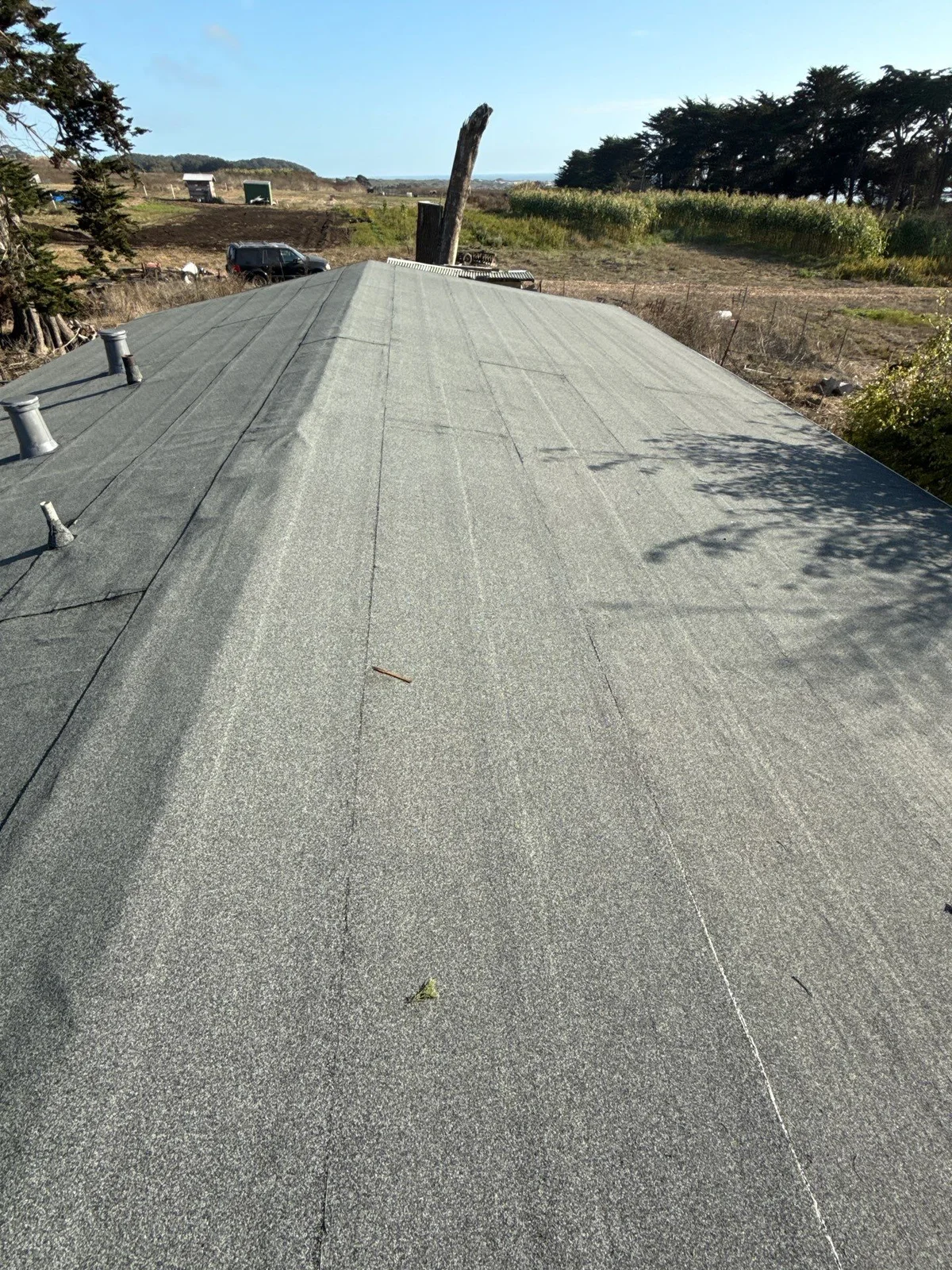 New Flat Roof Installation in Pescadero, CA — roofing field note in Pescadero
