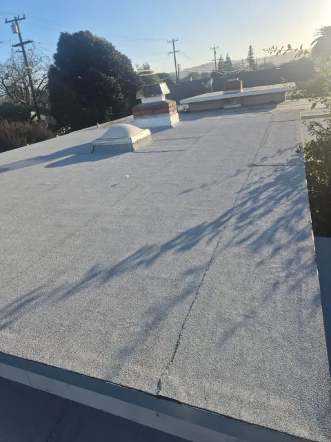 White GTA 3-Layer Modified Bitumen Flat Roof Installation