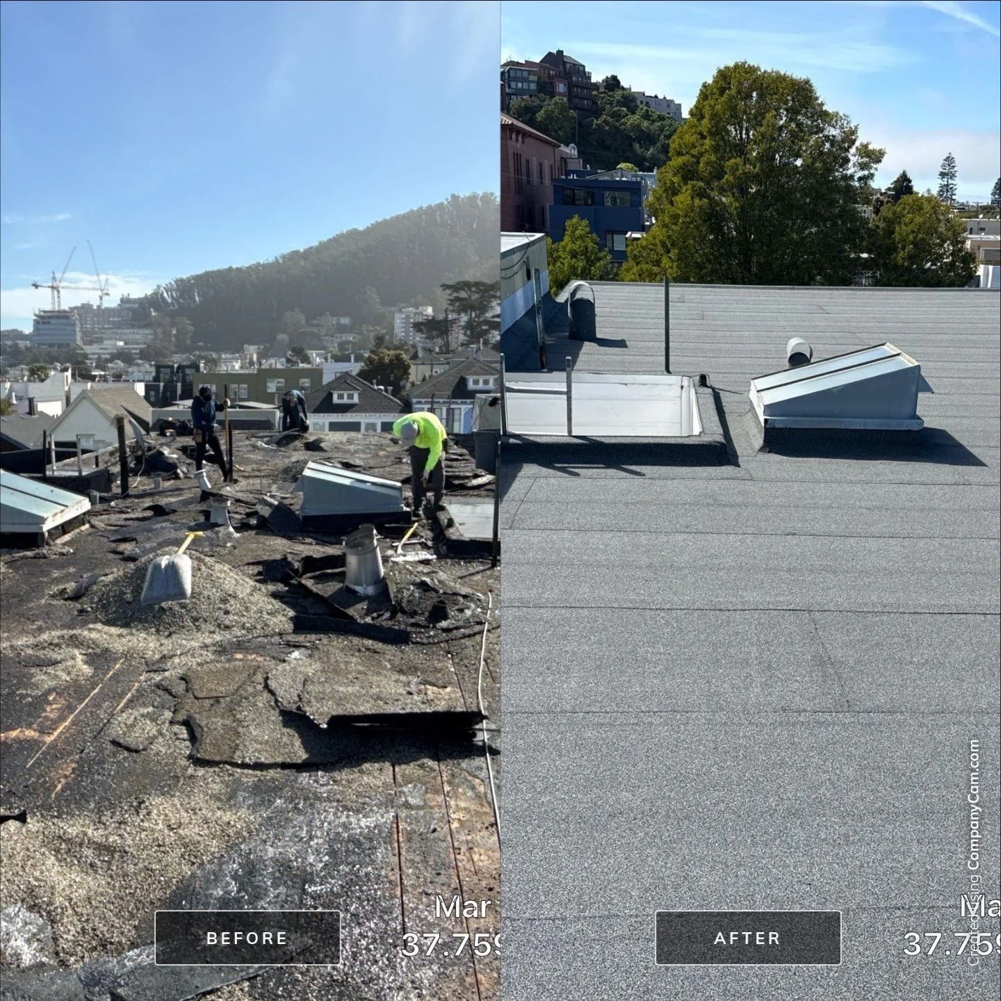 Roof replacement Field Note Image — San Francisco, CA Image accompanying a ROOF EXPRESS Field Note about roof replacement for San Francisco, California.