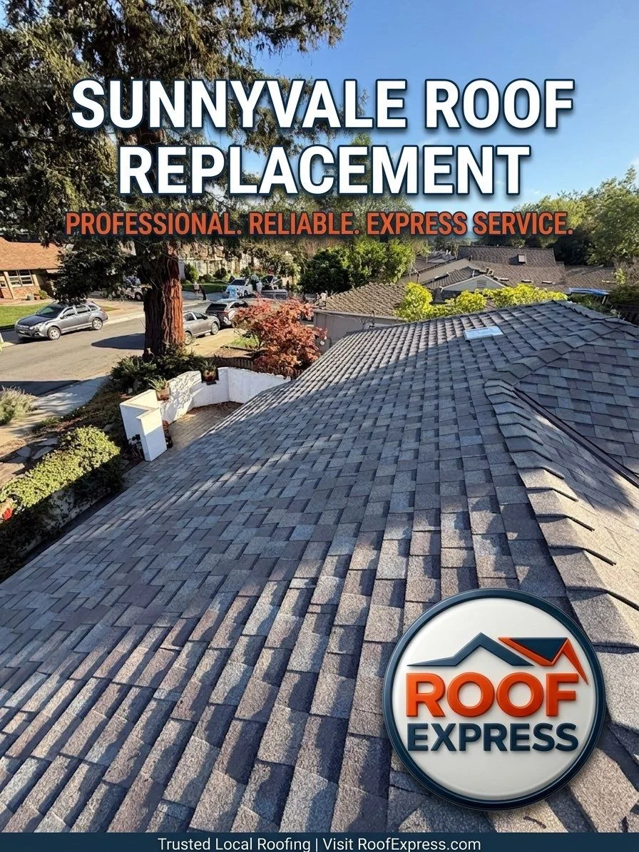 Roof replacement Field Note Image — Sunnyvale, CA Image accompanying a ROOF EXPRESS Field Note about roof replacement for Sunnyvale, California.