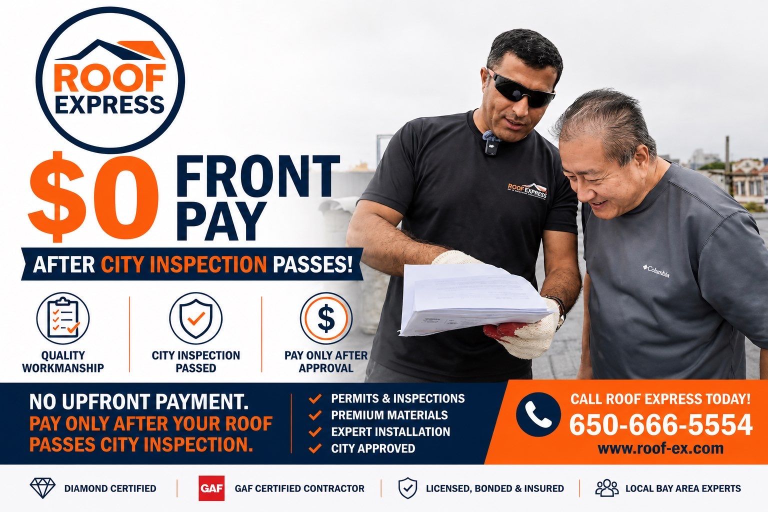 $0 Down Roofing in the Bay Area