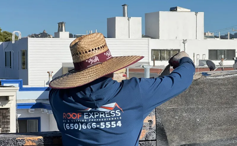 Roof repair Project Photo — San Francisco, CA ROOF EXPRESS photo from a roof repair project in San Francisco, California.