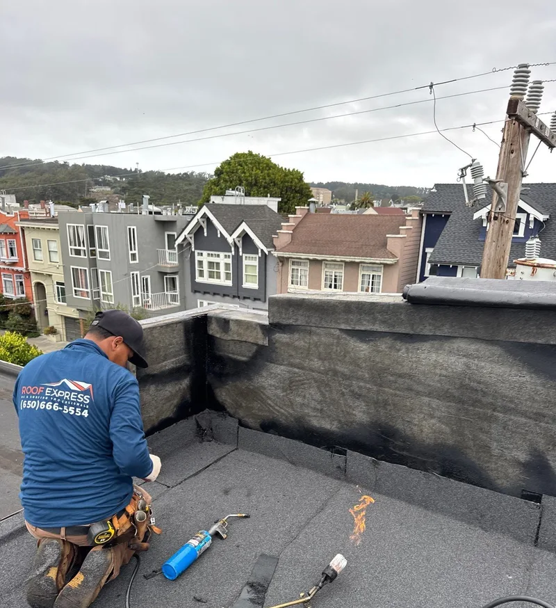 Roof repair Project Photo — San Francisco, CA ROOF EXPRESS photo from a roof repair project in San Francisco, California.
