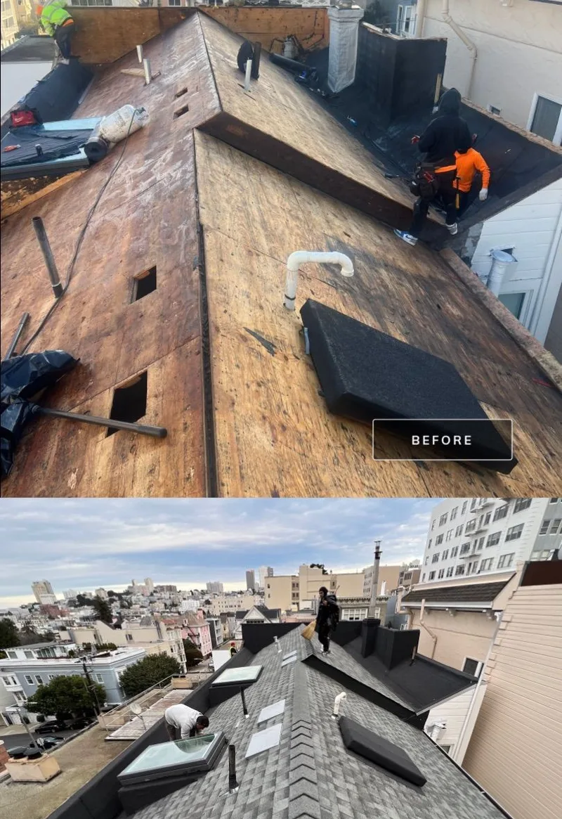 Roofing Project Photo — San Francisco, CA ROOF EXPRESS photo from a roofing project in San Francisco, California in the Before and After gallery.