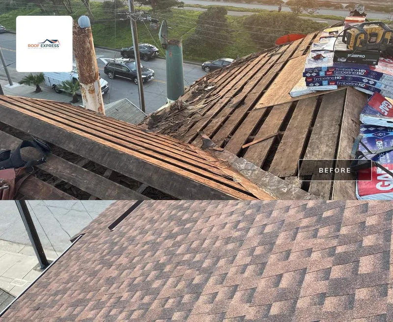 Roofing Project Photo — San Francisco, CA ROOF EXPRESS photo from a roofing project in San Francisco, California in the Before and After gallery.