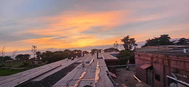 ROOF EXPRESS photo from a flat-roofing service project in Half Moon Bay, California.