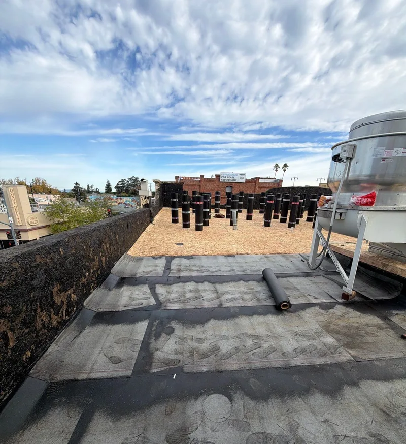 Flat-roofing service Project Photo — San Mateo, CA ROOF EXPRESS photo from a flat-roofing service project in San Mateo, California.