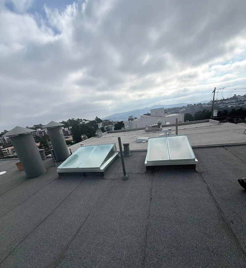 Skylight service Project Photo — San Francisco, CA ROOF EXPRESS photo from a skylight service project in San Francisco, California.
