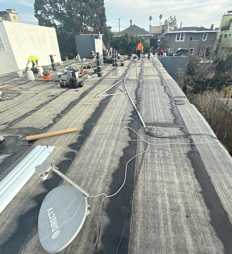 ROOF EXPRESS photo from a flat-roofing service project in Oakland, California.