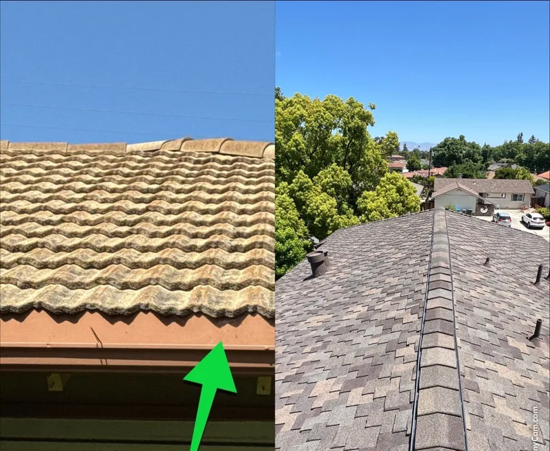 Roofing Project Photo — Cupertino, CA ROOF EXPRESS photo from a roofing project in Cupertino, California in the Before and After gallery.