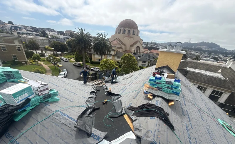 Residential roofing Project Photo — San Francisco, CA ROOF EXPRESS photo from a residential roofing project in San Francisco, California.